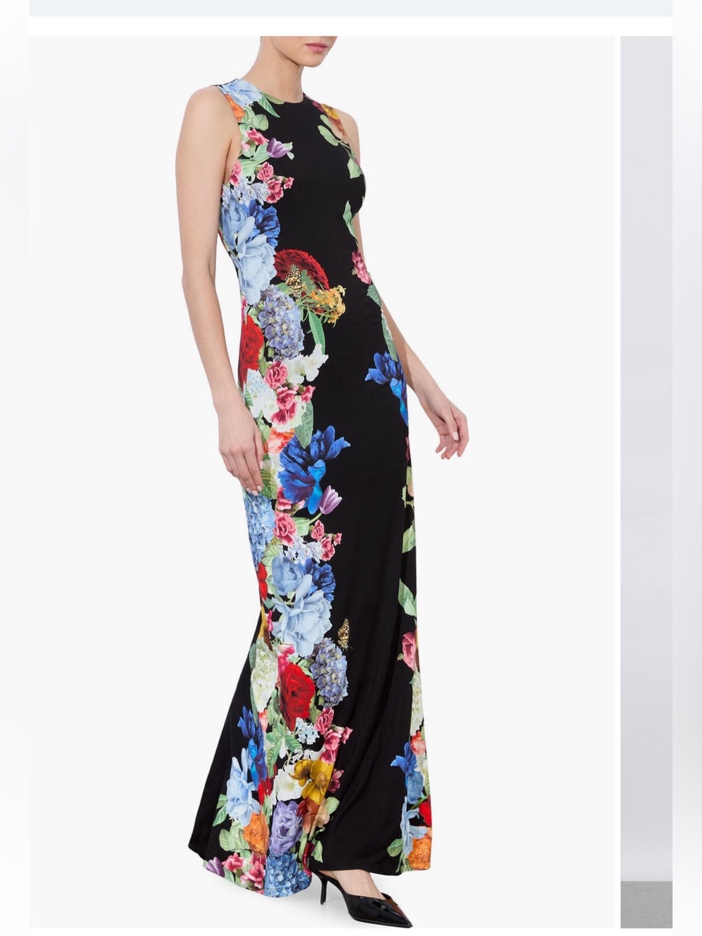 Alice + Olivia Delora Placed Floral Open Back Maxi Dress Size 4 New With Tag - Picture 4 of 10